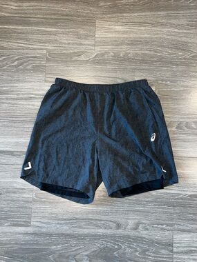 ASICS Black Men's Athletic Running Shorts with Subtle Texture